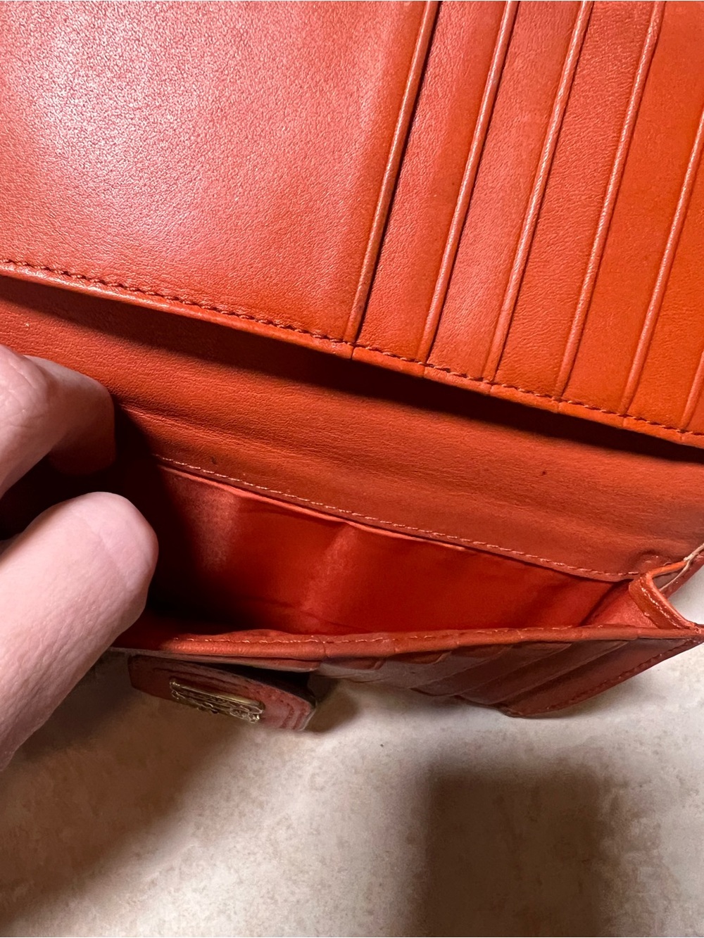 Coach Leather Wallet Clutch in Cognac Brown with Gold Hardware - Picture 6 of 6